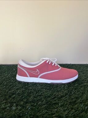 Nike Women's Coral Red Lace-Up Casual Golf Shoes
